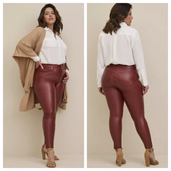 NWT Torrid Women's Sky High Skinny Faux Leather High Rise Pant Size 16 - Picture 1 of 9